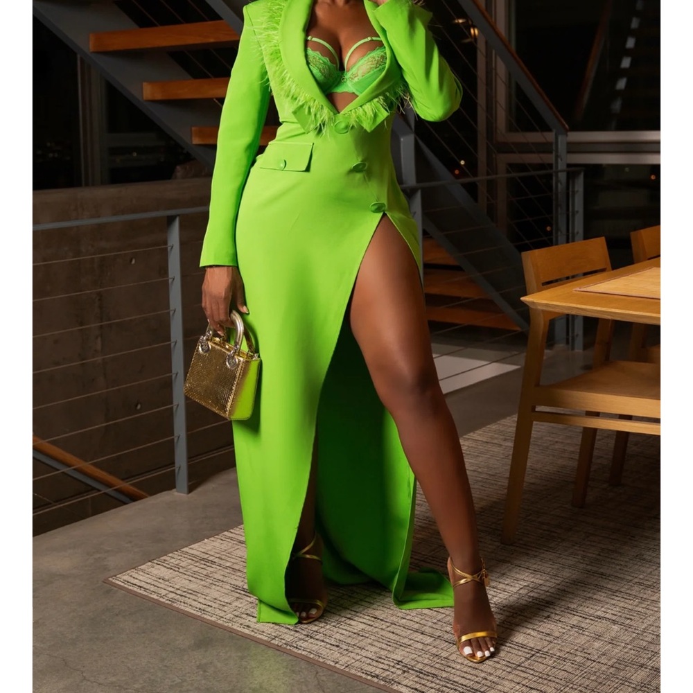 She-E-O Green Blazer Maxi Dress